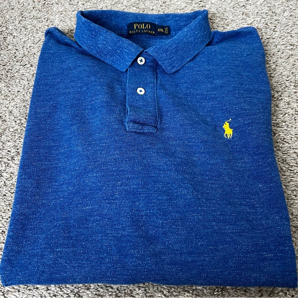 Polo by Ralph Lauren Blue Polo with Yellow Pony Logo Size XXL